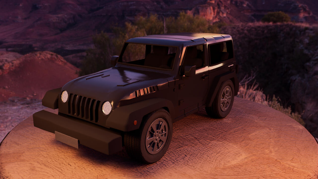 photo of a modeled jeep